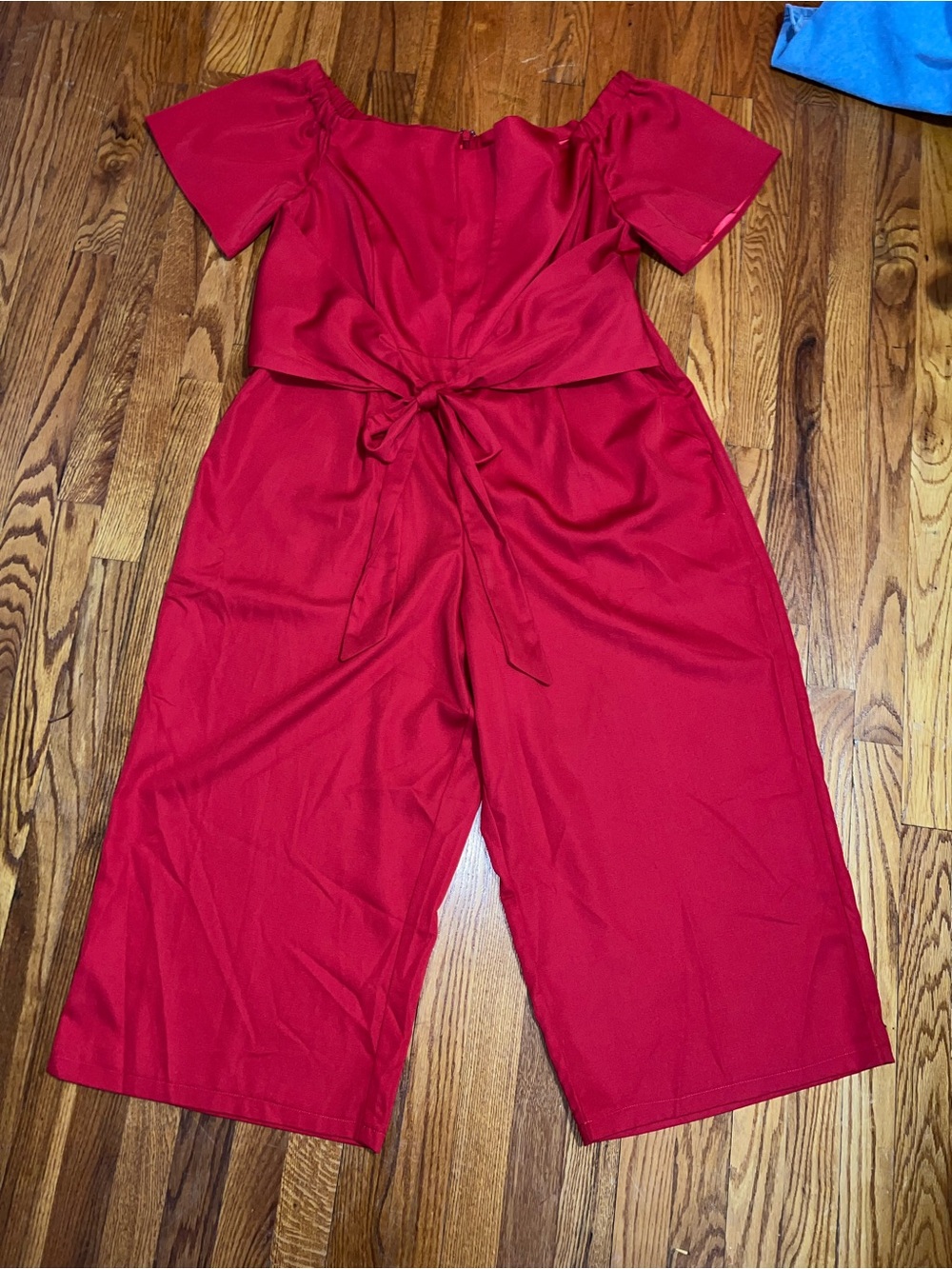 City Chic Red Tie-Front Jump Suit - Picture 3 of 5